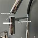 Treveis kjøkkenkran med bevegelig slange for forbruksvann. Feste i kranstangen.  thumbnail