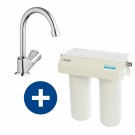 KOMPLETT system; Rent vann Hjem m/vannfilter, Grohe Costa drikkevannskran, slanger og koblinger (POU) thumbnail