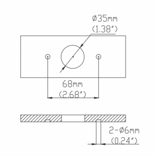 Teknisk tegning Ecosoft treveis kran