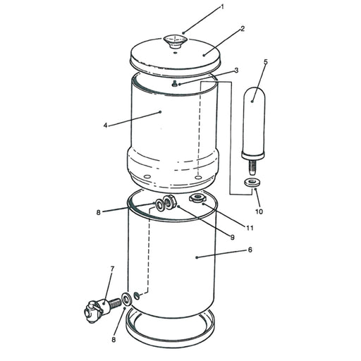 Deler som følger med gravitasjonsfilteret