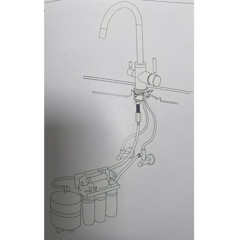 Eco Esla sort treveiskran eksempeloppsett med RO vannfilter