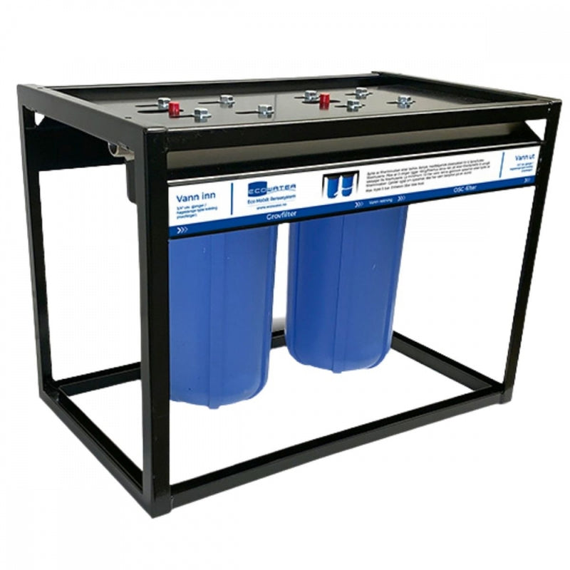 Eco Mobil vannfilter montert i en sort robust ramme