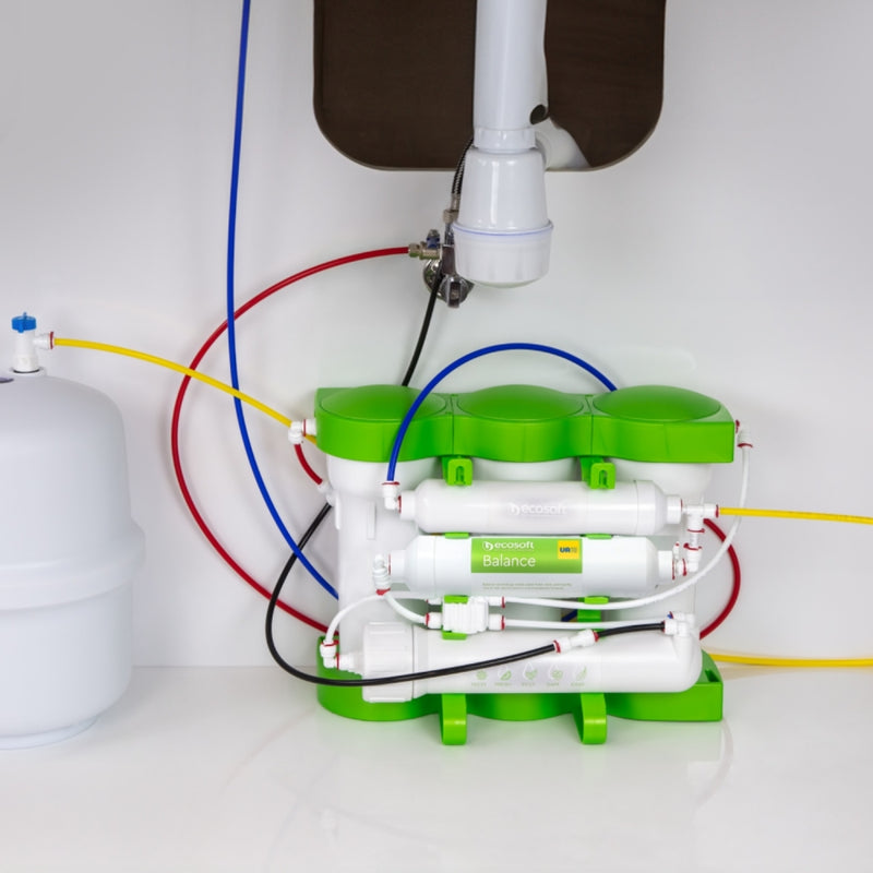 Ecosoft Pure Balance RO filter montert under benk
