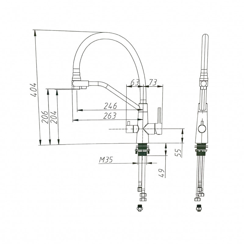 Queen treveiskran teknisk tegning
