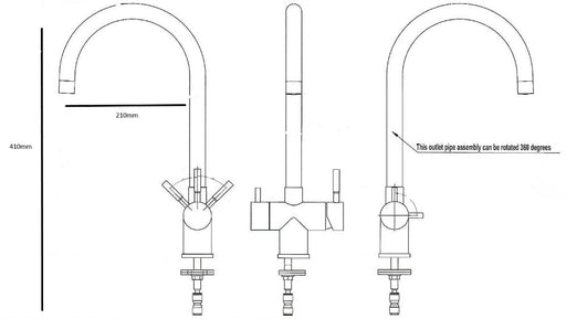 Teknisk tegning Eco Ares treveiskran